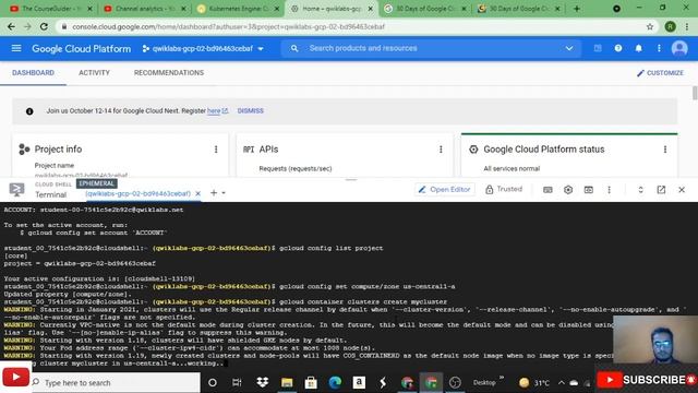KUBERNETES ENGINE QWIK START LAB || GSP100 || GOOGLE CLOUD 30 DAYS CHALLENGE SKILL BADGE 1. GCLOUD. смотреть онлайн