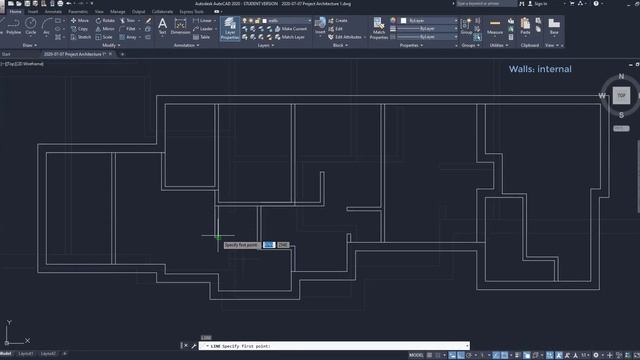 Autocad - Complete floor plan (Step by step) - Part 1 смотреть онлайн