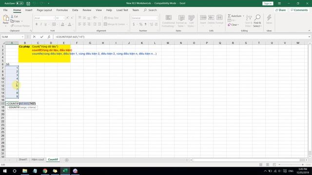 Hàm countifs excel смотреть онлайн