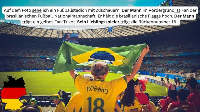 Deutsch Lernen (Bildbeschreibung): Deutschkurs Sprachniveau B1 A2 Hauptsatz & Verben Learning Germa