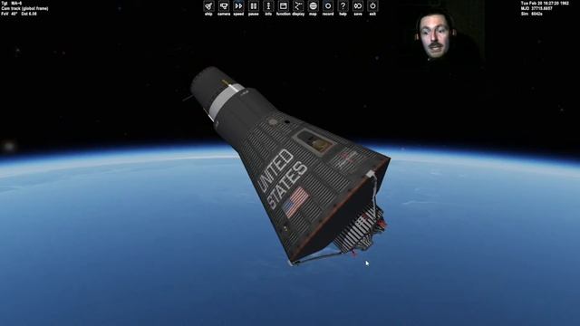 Первый американец на орбите (Mercury-Atlas 6, Friendship 7, Джон Гленн), реконструкция в Orbiter