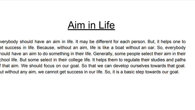 Aim In Life(A Paragraph)