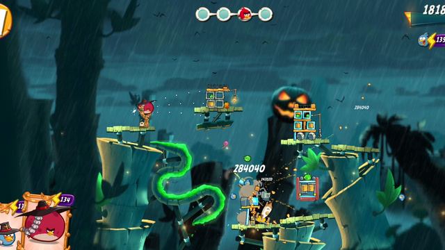 Angry birds 2 The Fang-Tastic ADVENTURE! Level 5 (w/3 birds) Vampire hunt hat set смотреть онлайн