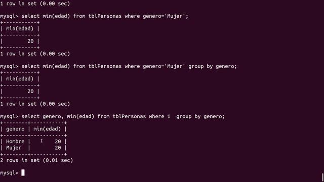 "MySql-Función Min смотреть онлайн