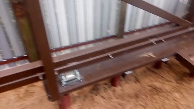 Откатные ворота, проем 7 метров. Установка на сваи 108*4000. смотреть онлайн