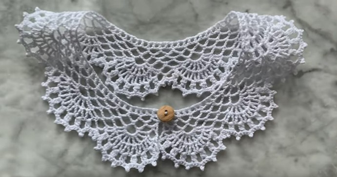Вязание крючком. Очень простой и красивый воротничок для школьной формы, платья, блузки смотреть онлайн