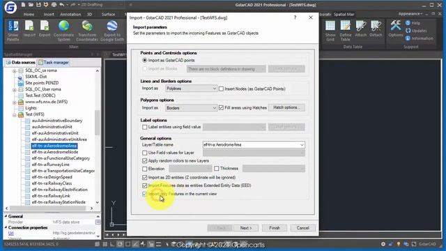 GstarCAD Spatial Manager Spatial filter envelope in WFS servers смотреть онлайн