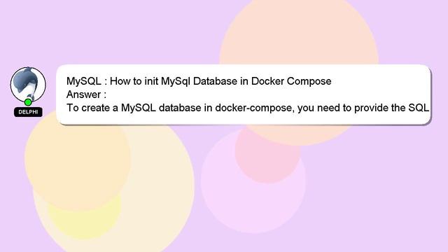 MySQL : How to init MySql Database in Docker Compose смотреть онлайн