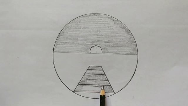 Pencil drawing in circle step by step || Easy scenery drawing || Art videos @easydrawing7951 смотреть онлайн