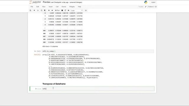 Transpose of DataFrame | Pandas Tutorial 12.0 смотреть онлайн
