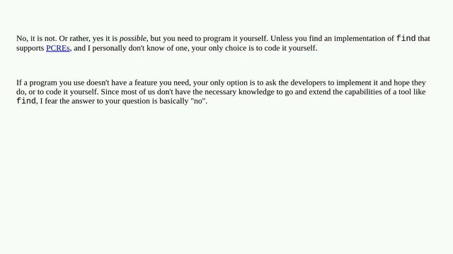 Is it possible to use perl-like regular expressions with the linux find command? смотреть онлайн