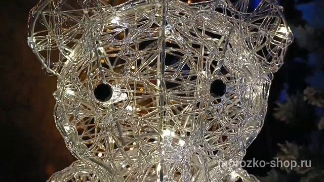 Фигура МИШКА ЗВЁЗДОЧКИН, акриловые нити, 70 тёплых белых LED, 44 см, батарейки, уличный 3060123 смотреть онлайн