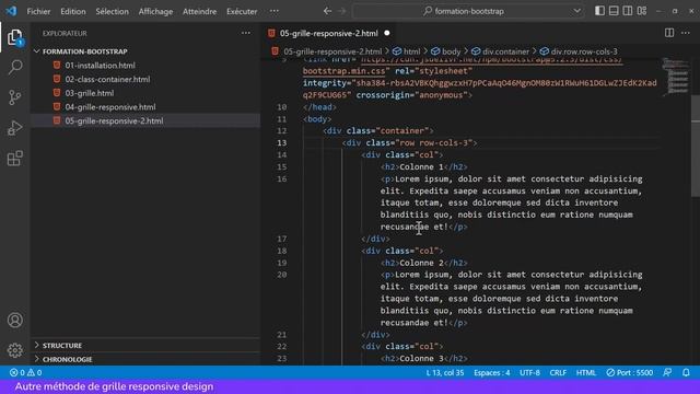 Tutoriel BOOTSTRAP 5 - 06 - Autre méthode de grille responsive design смотреть онлайн