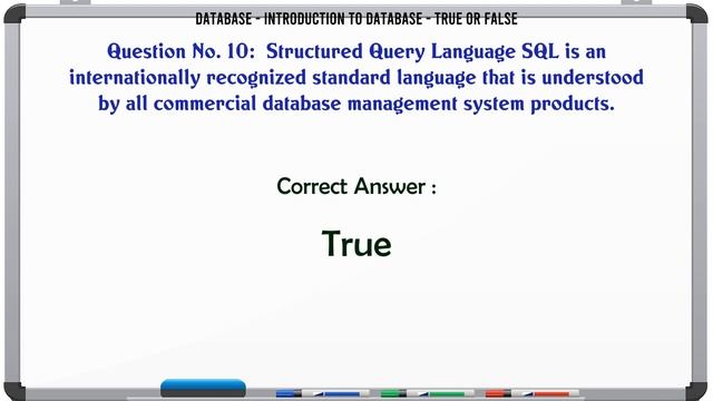 MCQ Questions Introduction to Database - True or False with Answers смотреть онлайн