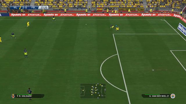 Villarreal CF vs Fenerbahce SK, Estadio El Madrigal, PES 2016, PRO EVOLUTION SOCCER 2016, Konami смотреть онлайн