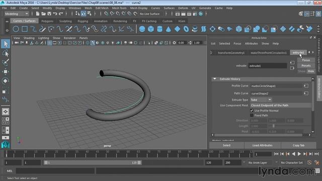 63. Экструдирование NURBS. Курс Maya для начинающих. Урок №63 смотреть онлайн