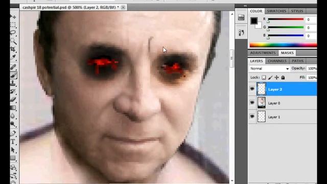 Как вырезать глаза Кашпировскому правильно Урок Photoshop