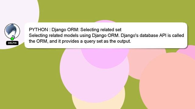 PYTHON : Django ORM: Selecting related set смотреть онлайн