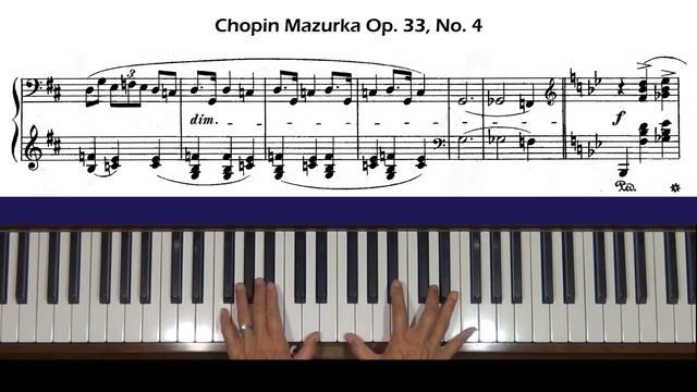 Chopin Mazurka Op. 33, No. 4 Piano Tutorial смотреть онлайн