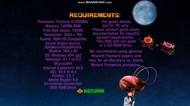 Monsters VS Aliens Mutant Pumpkins From Outer Space DVD Menu Walkthrough смотреть онлайн