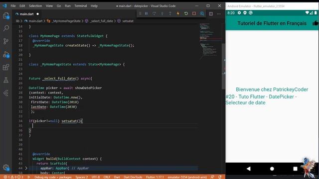 #20-Tutoriel Flutter en Français - DatePicker смотреть онлайн