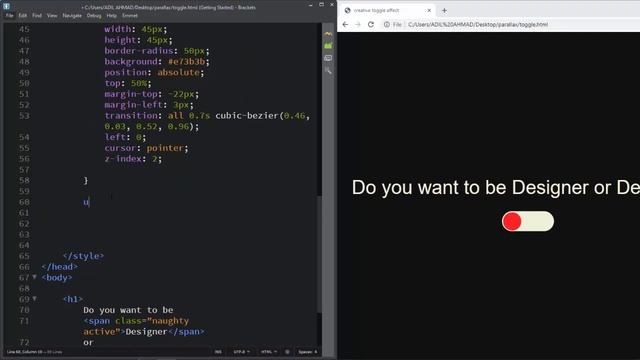 Creative Switch Toggle Animation Effect using HTML CSS JS - Web Design смотреть онлайн