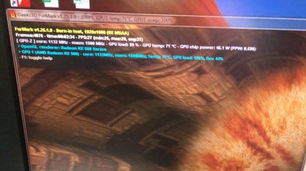 Video card Sapphire PULSE  Radeon RX 560 2GB GPU stress test with Geeks3D FurMark