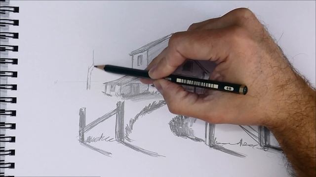 How to Draw a House in 2 Point Perspective in Landscape смотреть онлайн