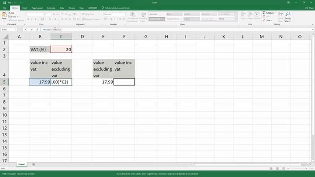 Learn Excel VAT Formula смотреть онлайн