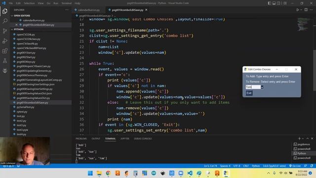 PySimpleGUI Tips - Combo box, Editable and Save смотреть онлайн