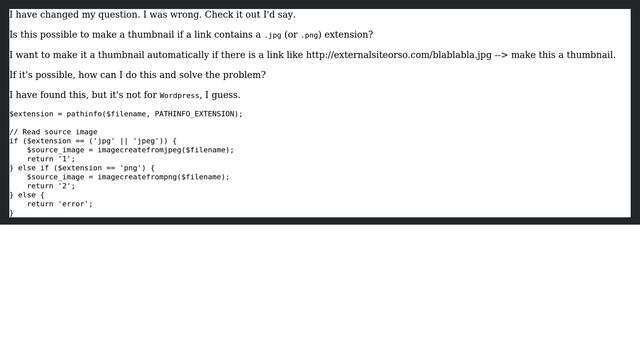 Wordpress: Making a thumbnail if there exist a link with. jpg or .png extension in Wordpress смотреть онлайн