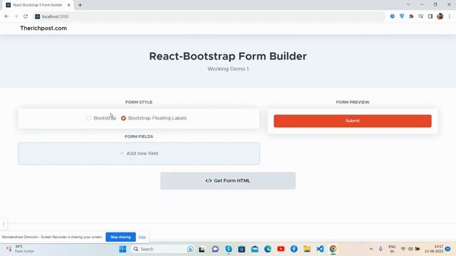 React-Bootstrap Form Builder Working Demo смотреть онлайн