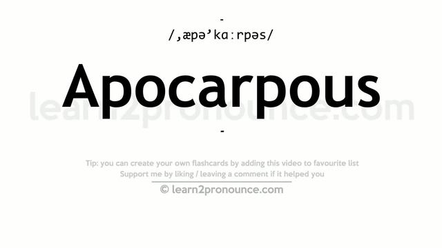 Pronunciation of Apocarpous | Definition of Apocarpous смотреть онлайн