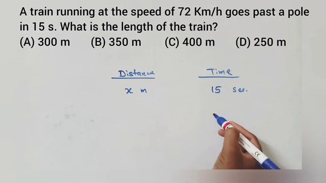 A train running at the speed of 72 Km/h goes past a pole in 15 s. What is the length of the train? смотреть онлайн