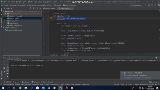 How to Attach .ui file with .py file || how to open camera with button in python Part 2 смотреть онлайн