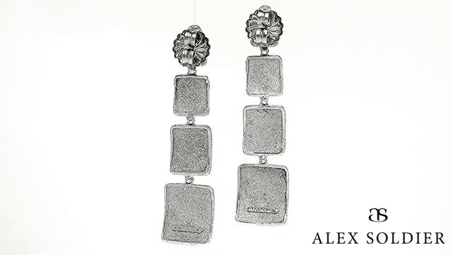 Alex Soldier White Gold Glossy Cora Earrings with Diamonds смотреть онлайн