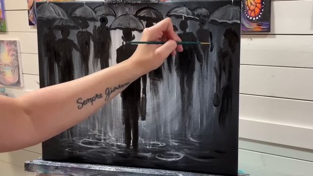 “COLOURFUL UMBRELLAS” Acrylic Time-Lapse Painting смотреть онлайн