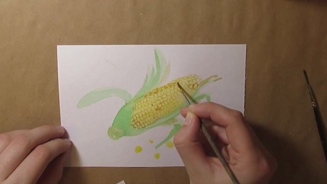 Как нарисовать акварелью Кукурузу. Для начинающих смотреть онлайн