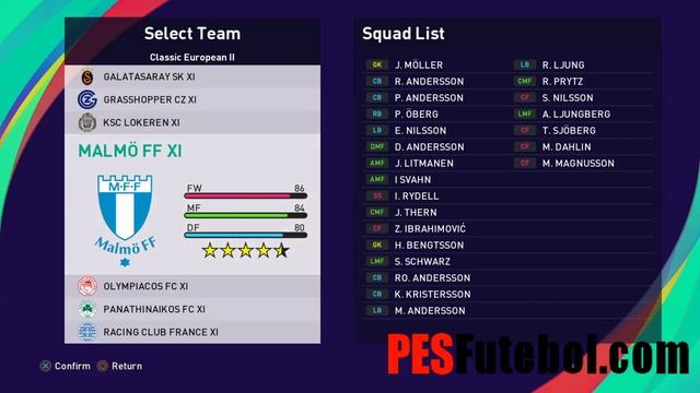PES 2021 Classic European Teams Option File смотреть онлайн