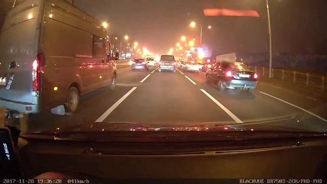 BlackVue DR750S-2CH – пример съемки ночью смотреть онлайн