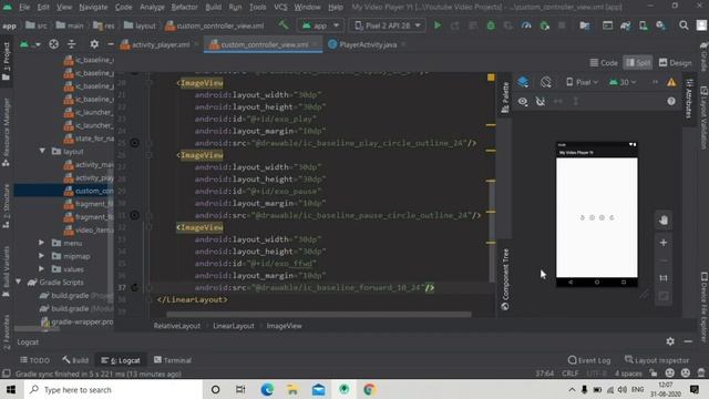 How To Make Video Player App In Android Studio | Design PlayerActivity Exoplayer Tutorial - Part 5 смотреть онлайн