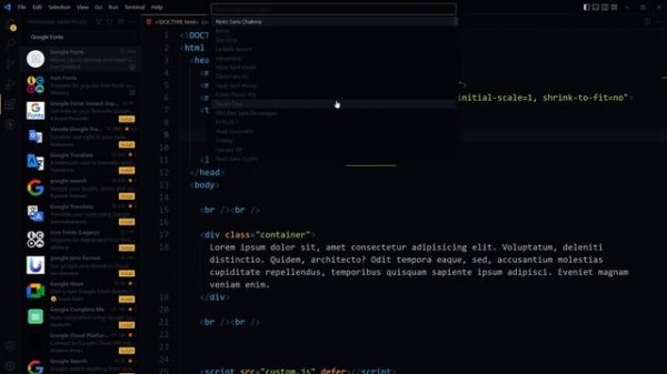 How to Use Google Fonts from Code Editor | Import Fonts Directly in VSCode