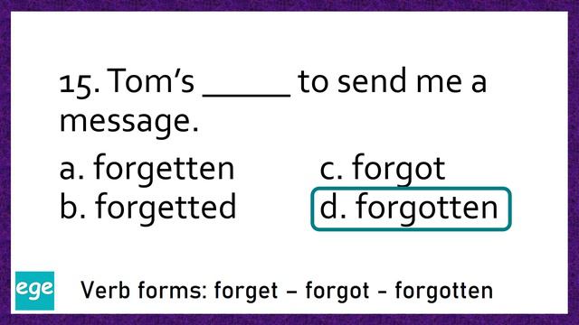 Irregular Verbs | English Grammar Quiz смотреть онлайн