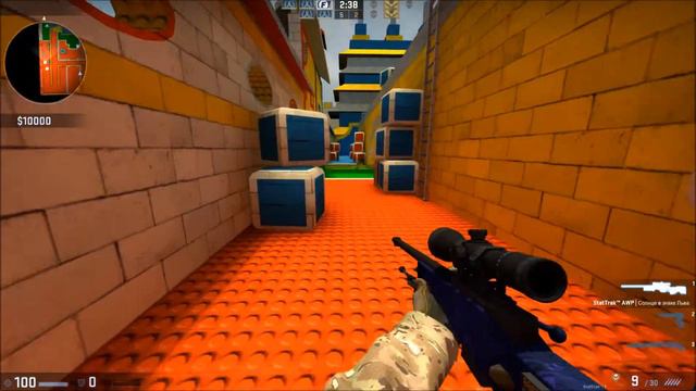 Обзор карты awp_lego_asia в Counter-Strike Global Offensive с ботами. смотреть онлайн