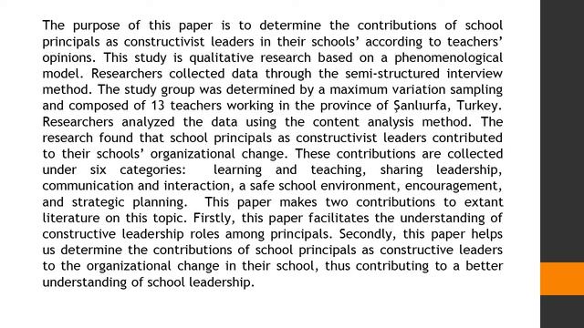 The Contributions of School Principals as Constructivist Leaders to Their Schools’ Organizational C смотреть онлайн