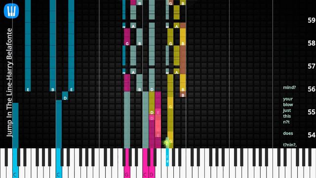 🎹Chord & Lyrics, Jump In The Line, Harry Belafonte, Synthesia Piano смотреть онлайн