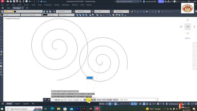 How to use Helix Command Complete Tutorial AutoCAD 2024 | Helix command ko kaisy use krain AutoCAD смотреть онлайн