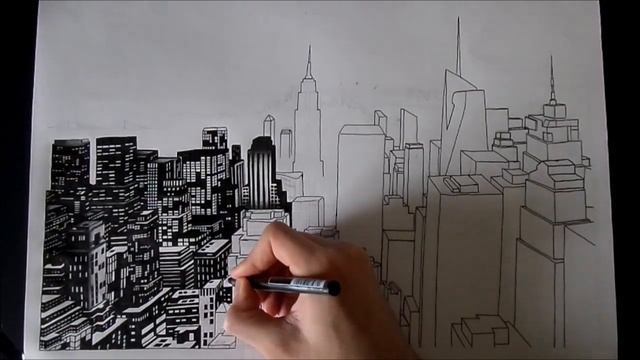 New York City Drawing | Time Lapse смотреть онлайн