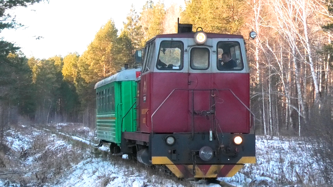 АУЖД. Тепловоз ТУ7-2388 с туристическим поездом "Императорский маршрут" Синячиха - Алапаевск-2
