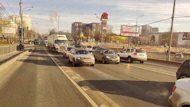 Москва.СВАО.Марьина Роща.Шереметьевская улица. Утренний трафик. смотреть онлайн